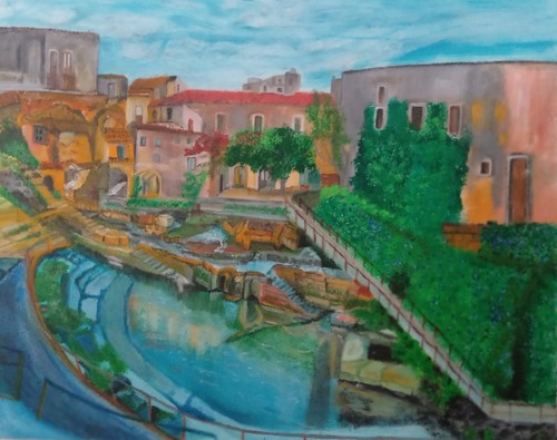 Quadro olio tela teatro - ,