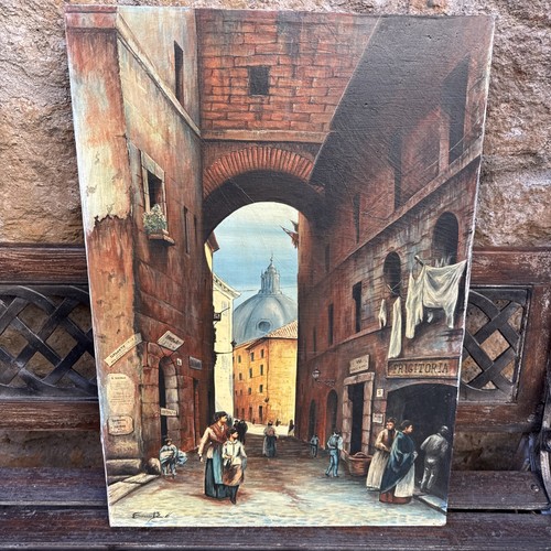 Dipinto olio tela epoca - su,