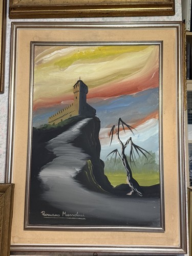 Romano mussolini grande olio - -,