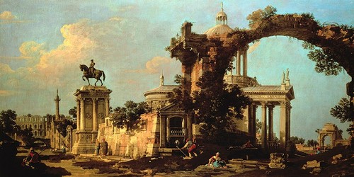 Quadro canaletto rovine romane - quadro,